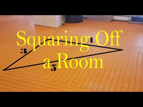 How to Square off a room for a tile floor layout. 📐 3-4-5 Triangle method