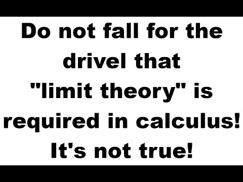 Do not fall for the drivel that "limit theory" is required in calculus! It's not true!