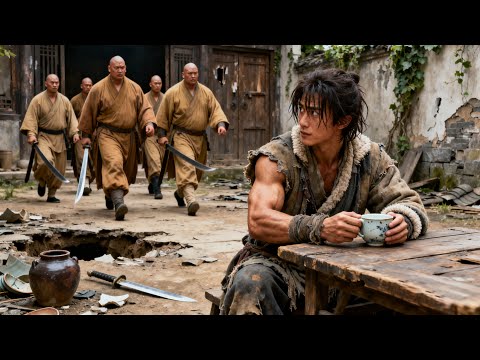 Kung fu film!A shabby beggar turns out to be the famed Qiao Feng,defeating Shaolin monks in 3 moves!