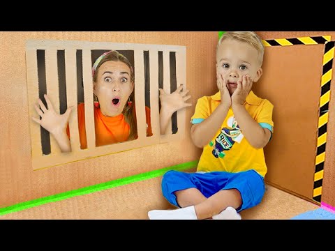 Box Fort Maze Challenge with Chris - funny stories for children