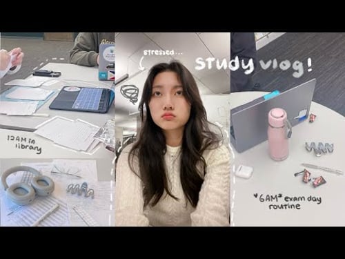 UNI vlog *intense study edition* π§ 6AM exam prep, 10+ hour library session, skipping class, stress..