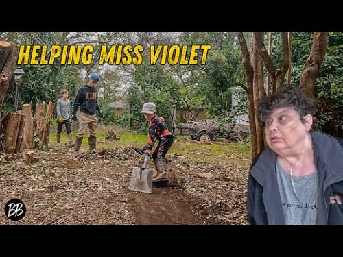 Miss Violet ends up in the HOSPITAL as we work on her OVERGROWN Yard | Helping Violet Part 2