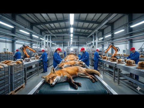Inside a Modern Fox Fur Factory: From Fox to Winter Hat (Full Process)