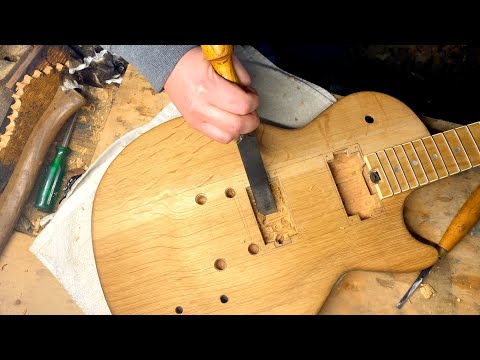 Turning an old chest of drawers into a handmade "Les Paul" | Full Guitar Build