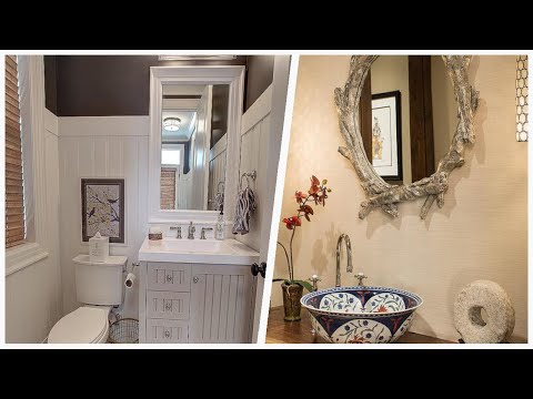 75 Mid-sized Brown Powder Room Design Ideas You'll Love 🔴