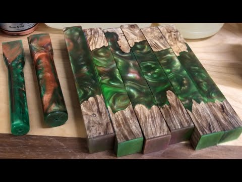Hybrid Pen Blanks with Liquid Diamonds Epoxy Resin