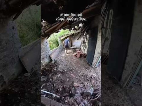 Abandoned wood shed restoration start to finish 🛠️🏡 #abandoned #diy #renovation