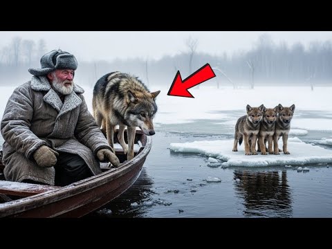 Волчица умоляла старика спасти её детёнышей на тонущей льдине. Финал разорвёт ваше сердце.