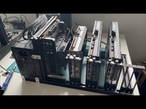 Quad-GPU DIY Open frame case for Local LLMs