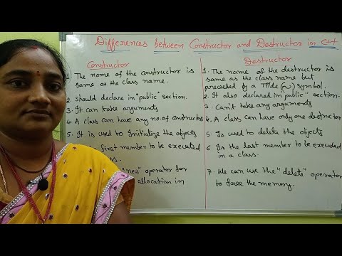 C++ || Differences between Constructor and Destructor in C++||C++ in telugu||Telugu Scit Tutorial