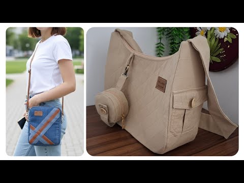 Easy way to sew 2 zipper bag from old jeans:Easy trick to sew luxury zipper bag(patchwork idea)