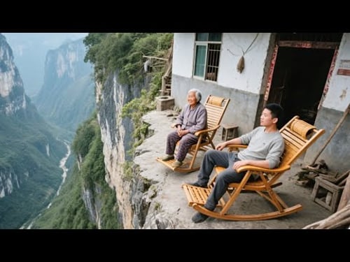 贵州一户人家独居悬崖之巅,房子就在悬崖边上,种地养鸡与世无争,这里堪称人间仙境!【乡村阿泰】