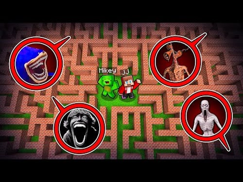 Mikey and JJ Survive in a Maze in Minecraft (Maizen)