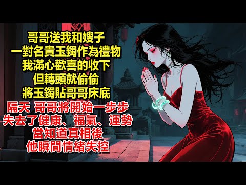 哥哥送我和嫂子一對名貴玉鐲作為禮物,我滿心歡喜的收下,但轉頭就偷偷將玉鐲貼哥哥床底,隔天,哥哥將開始一步步失去了健康、福氣、運勢,當知道真相後,他瞬間情緒失控