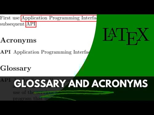 How to insert glossary and acronym in a LaTeX file