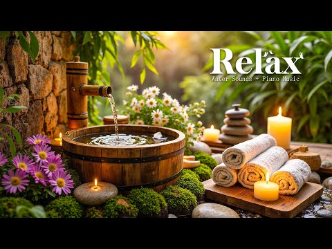 Soothing Piano + Bamboo Water Sounds 🌿 Deep Healing to Release Stress, Worry & Emotional Fatigue