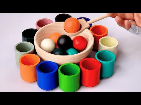 Learn Colorsπ΄π π‘π’π΅π£ Match Rainbow Balls & Cups - Learn Colors, Numbers for Toddlers and Babies!