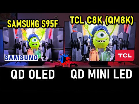 SAMSUNG S95F vs TCL C8K (QM8K) QD OLED vs QD MINI LED / WHICH ONE IS BETTER FOR YOU?