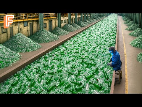 How Millions of Glass Bottles Are Recycled In Factory – Massive Glass Recycling Line