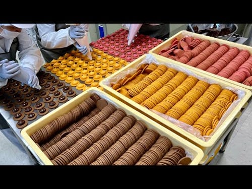 반죽부터 직접 만드는! 하루 3,000개씩 팔리는 수제 샌드쿠키 Handmade cream sand cookie making - Korean street food