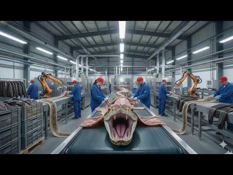 Inside a Modern Reticulated Python Factory: From Living Snake to Luxury Jacket (Full Process)