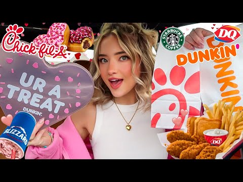 Eating Only VALENTINE'S DAY Fast Food Menu Items For 24 HOURS!