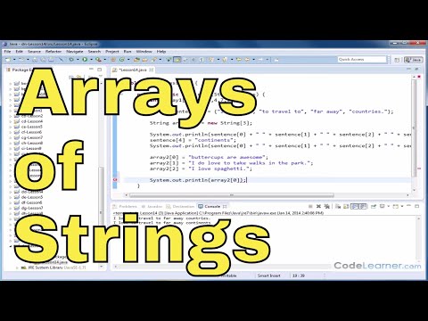 Java Tutorial - 14 - Arrays of Strings