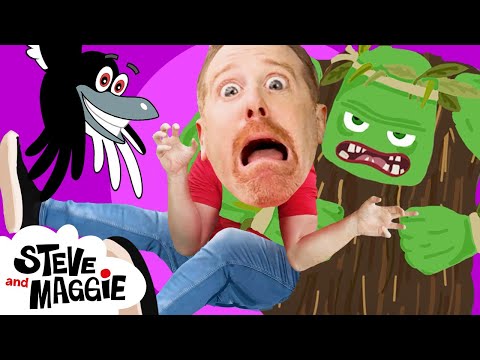 Bedtime Silly Stories for Kids with Steve and Maggie | Halloween Haunted House Monsters Song