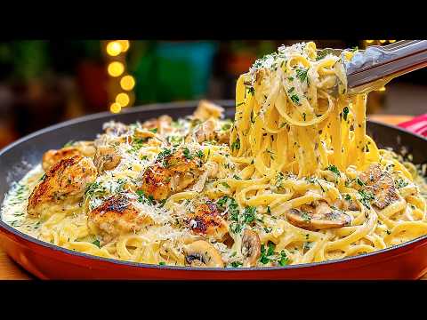 ¡Esta cremosa pasta con pollo se convertirá en tu plato favorito! ¡Sencilla y deliciosa!