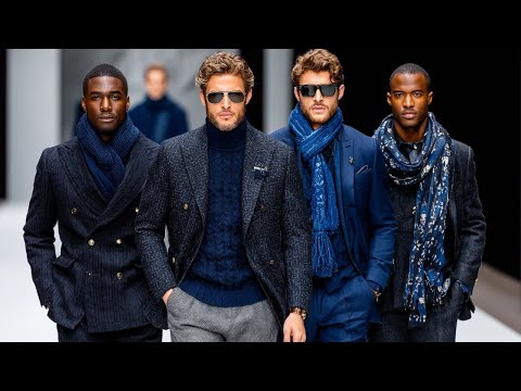 Giorgio Armani Winter 2025 Fashion | Timeless Warmth & Refined Navy Casual Menswear