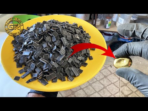 Gold Recovery from 1 KG of dip Leg Computer ic Chips | Gold Recovery from Computer ic Chips