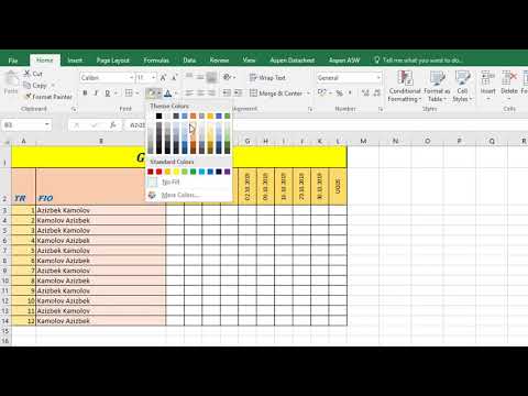 EXCEL dasturida jadvallar bilan ishlash