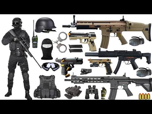 Special Forces Military Toy Gun Set Unboxing,Shotgun, SCAR, Machine Gun, Kar98 Sniper Rifle, Beretta