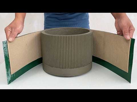 Make The Garden More Beautiful - The Easiest Way To Make A Plant Pot From Cardboard And Cement