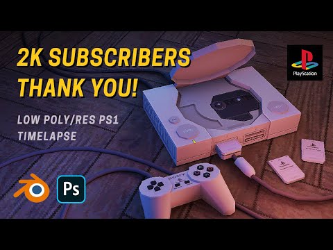 PS1 Modelling in Low Poly / Low Res style (Blender Timelapse)