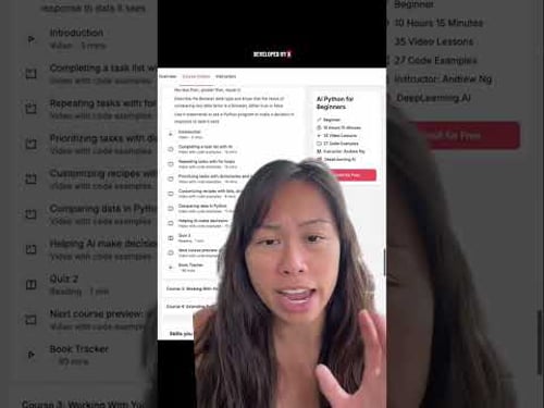 Donβt miss this FREE course to learn AI Python Coding for beginners, with 10+ hours of structured le