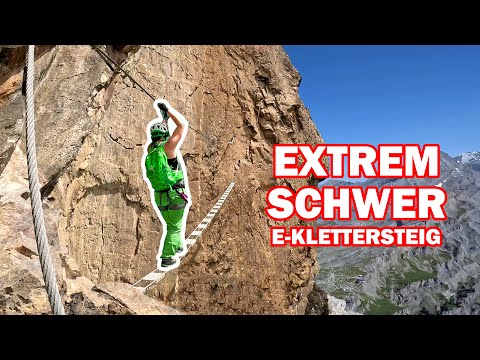 Extreme Hans Kammerlander via ferrata. Difficulty E.