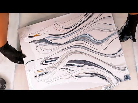 Subtle Elegance - Ribbon Pour - Minimalist Acrylic Pouring