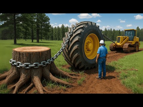Extreme dangerous shredder & wood chipper crushing waste for recycling | Monster stump removal #20