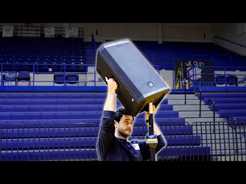 PA System Setup in High School Gym | 4 Speakers 1000 Students