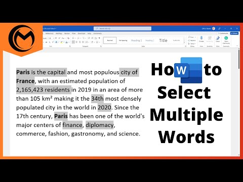 How to Select Multiple Words in Microsoft Word
