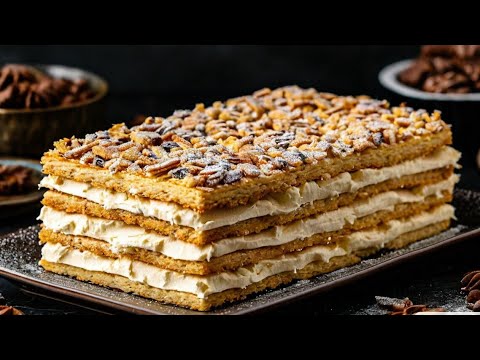 ❗NAPOLEON in 10 Minuten! Kuchen ohne Backen. Das faulste schnelle Kuchenrezept.