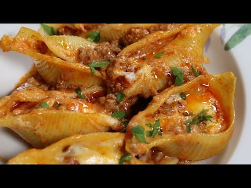 STUFFED PASTA SHELLS | PASTA WITH BEEF MINCE | GROUND BEEF PASTA | DINNER RECIPE