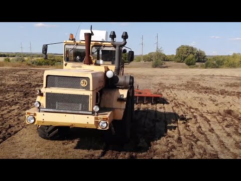 Трактор Кировец. Калым. Дискую целину.