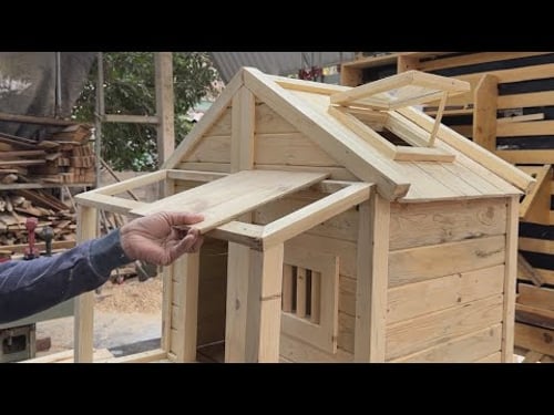 Super Special Project From Wooden Pallets // Craftsman Builds Wooden House For His Pet Dog