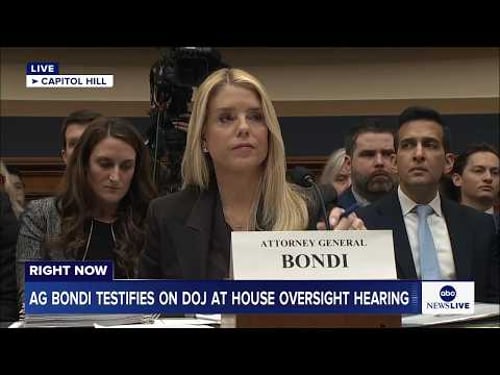 LIVE: Attorney General Bondi testifies on the DOJ at House oversight hearing