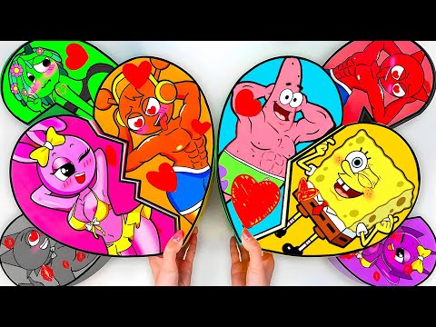 💖Paper DIY💖 Incredibox COUPLE Love SPRUNKI x SpongeBob SUS MOD Blind Box Unboxing | Blind Bag ASMR