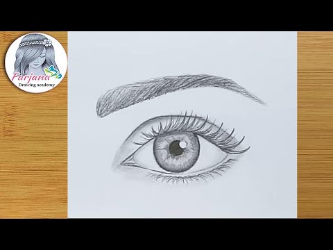 Easy way to draw a realistic eye for Beginners step by step (Using only 1 pencil)