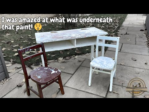 1950's School Desk & Chairs SURPRISING RESTORATION - featuring xTool P2 Laser