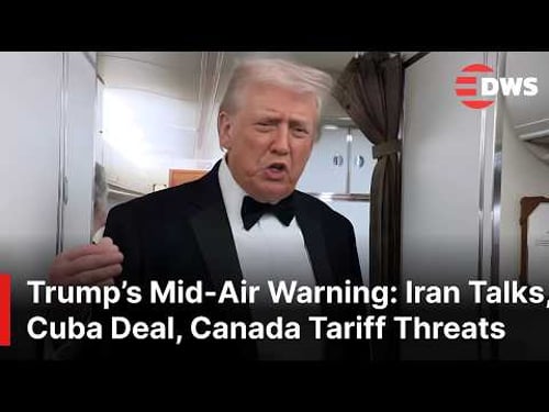 FULL GAGGLE | Trump’s Mid-Air Warning: Iran Talks, Cuba Deal Hints and Canada Tariff Threats | AC1E
